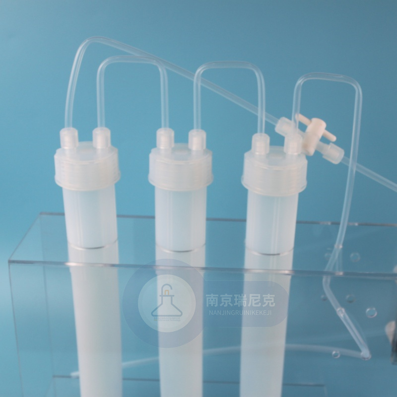 375mlPFA吸收瓶硼磷特氟龍四氟吸收瓶裝置氫氣耐酸堿洗氣瓶可定制